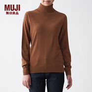 無印良品 MUJI 女式  天竺 高領(lǐng)毛衣 女款黑色長袖針織衫秋冬毛衫BAG05A0A 磚紅色 XL