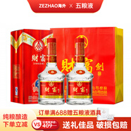 五糧液（WULIANGYE）財(cái)富劍珍藏版52度濃香型白酒500ml2瓶禮盒裝配手提禮袋1純糧食酒 500mL 2瓶 *【配手提禮袋*1】