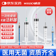 威高（WEGO）一次性使用無菌注射器2ml(0.6x25 TWLB)醫(yī)用針管針筒帶針頭 20支