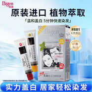 Bigen美源發(fā)采快速黑發(fā)霜新版（天然黑 881）進(jìn)口染發(fā)膏快速染發(fā)遮白