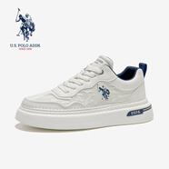 美國馬球協(xié)會(huì)（U.S.POLO ASSN.）男士休閑鞋透氣小白鞋夏季百搭軟底男士板鞋2025年經(jīng)典板鞋增高鞋 白藍(lán) 39 (245mm)