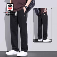 AEMAPE美國蘋(píng)果高端純棉休閑褲男2026春夏新款褲子男直筒寬松春秋工裝褲 2301黑色常規 S 碼 90-100斤