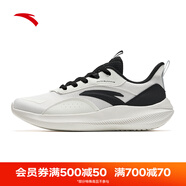 安踏（ANTA）男鞋運(yùn)動跑步鞋夏季透氣輕便減震休閑網(wǎng)面跑鞋子男 象牙白/黑-1 42 (260mm) /美碼8.5