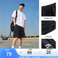 安踏（ANTA）【快干棉】T恤男女同款2025夏季情侶吸濕排汗LOGO寬松休閑短袖t恤 【店長推薦短褲】基礎(chǔ)黑8310-4 L /男175 女170