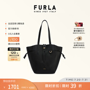 芙拉（FURLA）NET女士牛皮中號經(jīng)典菜籃子休閑時尚上班族通勤手提托特包高級感 黑色