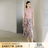 顏域（YANYEE）復(fù)古印花長裙女神半身裙2024年新款夏裝寬松顯瘦碎花裙百褶裙 粉花 L