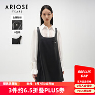 艾諾絲雅詩(shī)【商場(chǎng)同款】春秋新U形領(lǐng)個(gè)性口袋H版型背心式連衣裙女10919097 黑色 M