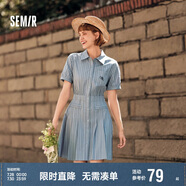 森馬連衣裙女翻領(lǐng)百褶短裙氣質(zhì)優(yōu)雅夏時尚收腰襯衫裙109324114022