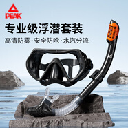 匹克潛水鏡潛水面罩防霧成人全干式呼吸管器浮潛游泳潛水裝備 黑色