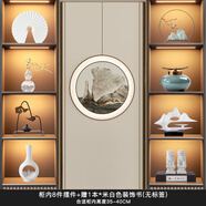 OUOETY新中式家居擺設樣板房間軟裝飾品高端茶室客廳酒柜玄關(guān)博古架擺件 新中式組合8件(鏡水)書(shū)