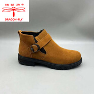 蜻蜓牌（DRAGON-FLY）馬丁靴男英倫風(fēng)加絨短靴磨砂翻毛反絨皮靴子秋冬款切爾西皮鞋 1905棕色 35