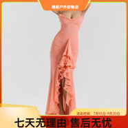 ANTCITY 202025夏歐美風(fēng)跨境感dress女裝吊帶裙子長裙無袖連衣裙女 桃色 XS