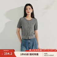 茵曼（INMAN）毛衣女POLO領(lǐng)2025春季套頭針織衫女裝新款通勤長袖毛衣上衣 灰色-天然晶石領(lǐng)口 常規(guī) W18525320 L