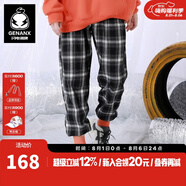閃電潮牌（GENANX）長(zhǎng)褲男純棉春夏季束腳潮黑白格紋休閑褲男 黑白格 M
