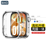 BHO【熱銷10萬+】適用華為gt5/5pro保護(hù)殼一體手表膜watch5/4pro鋼化膜fit4/pro/gt4/3pro保護(hù)套防摔 Fit4【殼膜一體·透明】