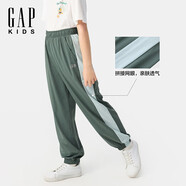 GAP男童2025夏季新款logo撞色拼接網(wǎng)眼束口褲兒童裝休閑褲767337