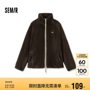 森馬（Semir）外套女插肩袖珊瑚絨仿羊羔毛2024冬季立領(lǐng)寬松夾克109724108003
