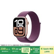 Apple/蘋(píng)果 Watch Series 10 智能手表GPS款42毫米玫瑰金色鋁金屬表殼梅子色回環(huán)式運動(dòng)表帶MX1X3CH/B