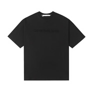 CALVIN KLEIN JEANS短袖t恤男2025春夏新款男女情侶中性休閑浮雕字母印花半袖體恤 CK05黑色 S 【合適100-125斤】