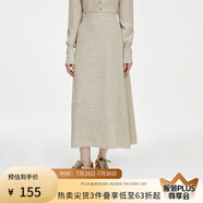 范思藍(lán)恩針織套裝女秋冬2024新款通勤休閑圓領(lǐng)毛衣開(kāi)衫半裙兩件套 米色半身裙 XS