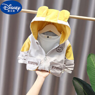 迪士尼（Disney）品牌童裝童裝男童春裝洋氣連帽外套寶寶春秋季可愛韓版上衣嬰兒小 將軍黃色 80 cm