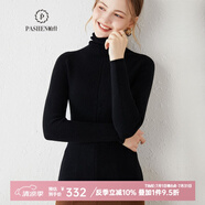 帕什【清cang】 羊絨衫女堆堆領(lǐng)100%山羊絨修身百搭高領(lǐng)毛衣 ps-2131 經(jīng)典黑 M