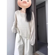 DGOV2025夏季鏤空條紋防曬罩衫女新款薄款長袖寬松女慵懶風兩件套 背心+罩衫（兩件套） XL 建議115-135斤