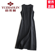 俞兆林亞麻無(wú)袖長(zhǎng)裙復(fù)古文藝顯瘦中長(zhǎng)款A(yù)字連衣裙 黑色[歐美/大碼/名媛/輕奢/簡(jiǎn)約/ M (建議90-100斤)