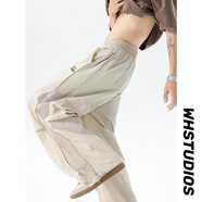 QGF網(wǎng)眼透氣速干傘兵褲子女夏季薄款寬松顯瘦垂感闊腿褲直筒休閑長(cháng)褲 灰色 M 【建議90-110斤】