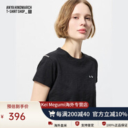 優(yōu)衣庫合作款T2CLASSIC女裝竹節(jié)紗T恤短袖anya合作小眼睛477507 09 黑色 L 160/88A