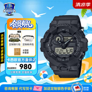 卡西歐（CASIO）黑金手表gshock黑白賽車(chē)冰韌運(yùn)動(dòng)時(shí)尚學(xué)生防水送男友七夕禮物腕表 GA-700BCE-1A尼龍表帶+新黑武士