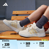 adidas ENTRAP休閑低幫運動板鞋少年感復(fù)古籃球鞋男女阿迪達(dá)斯   白/淺藍(lán)/淺橙色   40.5