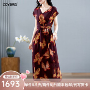 歐迪鳥高檔氣質(zhì)復(fù)古雪紡連衣裙女2025夏季新款今年流行爆款時尚裙子 花色 M