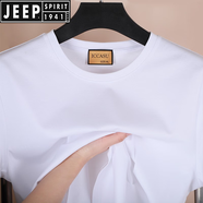 JEEP SPIRIT柜1399歐貨160支高端桑蠶絲純棉圓領(lǐng)T恤絲光棉男純色白T短袖夏 匹馬棉桑蠶絲T恤(純凈白)男 XL 175(適合體重130-150)