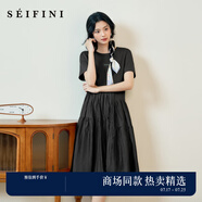 詩凡黎（'SEIFINI）【商場同款】詩凡黎小黑裙2023夏新款質(zhì)感小眾設(shè)計裙子3E6291371 黑色 S 155/80A