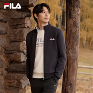 FILA 斐樂官方男子外套2025秋冬時尚基礎(chǔ)休閑通勤立領(lǐng)針織上衣
