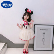 迪士尼（Disney）2025米老鼠兒童網(wǎng)紗卡通裙子米奇童裝米妮公主裙蓬蓬紗連衣裙子 白色 90 cm