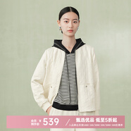 菲妮迪（FINITY）品牌短外套春秋季新款簡約卡其色短款通勤氣質(zhì)夾克上衣 米色 S