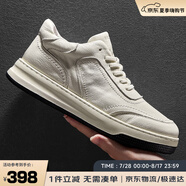 皓頓（HAUT TON）男鞋頭層牛皮板鞋低幫小白鞋子運動休閑鞋子男 XB532 白色 42