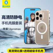 藍(lán)猩先生 適用蘋果16promax手機(jī)殼膜套裝iPhone16promax高清手機(jī)膜+透明磁吸手機(jī)殼
