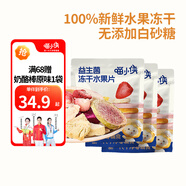 喵小俠益生菌凍干水果片 水果脆 水果棒棒 八珍片 兒童零食袋裝蜜餞果干 【3袋】益生菌凍干水果片20g