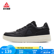 匹克板鞋男鞋夏季空軍一號小白鞋網(wǎng)面透氣鞋子男輕便休閑女鞋運動鞋男 【男款】黑色/帆布白色 42