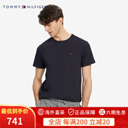 Tommy HilfigerTommy夏季男裝純棉休閑簡約小繡標(biāo)舒適圓領(lǐng)內(nèi)搭純色短袖T恤68677 深藍色587 S (：120-130斤)