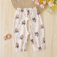 依儷烏男女寶寶開(kāi)襠褲夏季薄款嬰兒褲子戒尿不濕防蚊褲叉叉褲外穿長(cháng)褲 皺皺棉開(kāi)襠褲夏薄HAPPPY藍熊 73 73