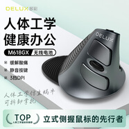 多彩（DeLUX）M618人體工學(xué)垂直鼠標(biāo) 立式鼠標(biāo) 無線鼠標(biāo)辦公鼠標(biāo)電腦筆記本 便攜可拆卸掌托