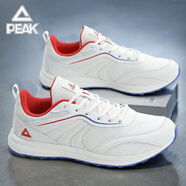 匹克男鞋跑步鞋夏季軟底舒適透氣輕便男士網(wǎng)面跑鞋休閑運動(dòng)鞋 217H米白/彩蘭 44