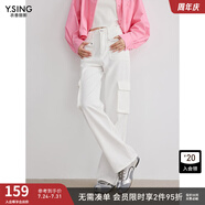 衣香麗影白色工裝牛仔褲女2025今年春季新款寬松流行直筒褲長(zhǎng)褲子 白色 L