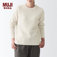 無印良品 MUJI 女式 含牦牛絨駱駝絨圓領(lǐng)毛衣 長袖針織衫秋 冬季 淺銀灰色 M -L(165/88A)
