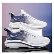 雙星（DOUBLE STAR）男鞋2025夏季新款舒適透氣男款休閑鞋男士夏季跑步鞋男運動(dòng)鞋 白深藍【升級品質(zhì)款92302】 39