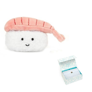 Jellycat趣味食物系列 時髦壽司握壽司 可愛 玩偶 毛絨公仔 6cm高 藍色禮盒款 壽司